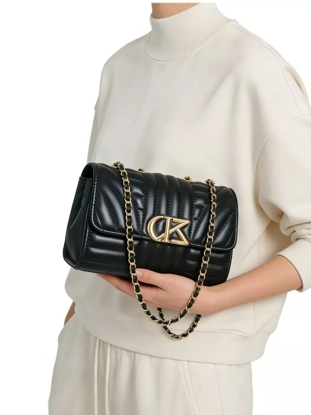 Quilted PU Leather Shoulder Bag, image 3