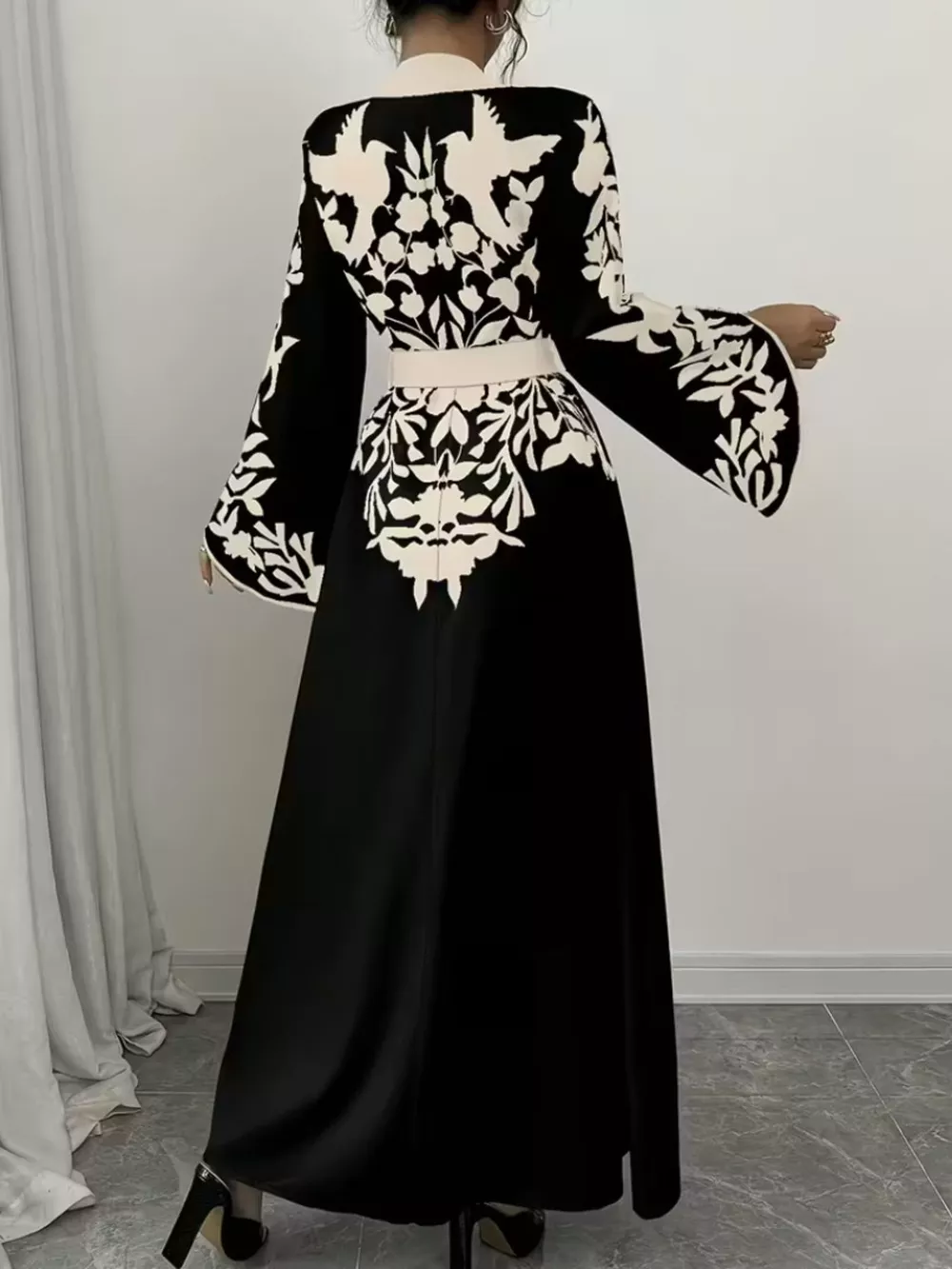 Printed Tie Waist Maxi Dress, image 8