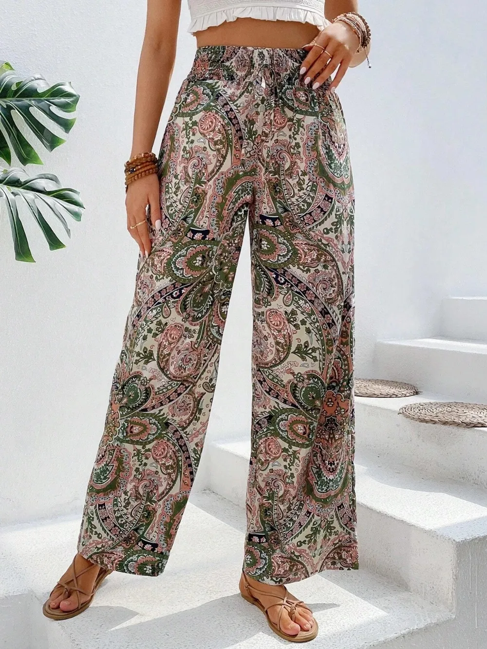 Printed Wide Leg Pants, image 21