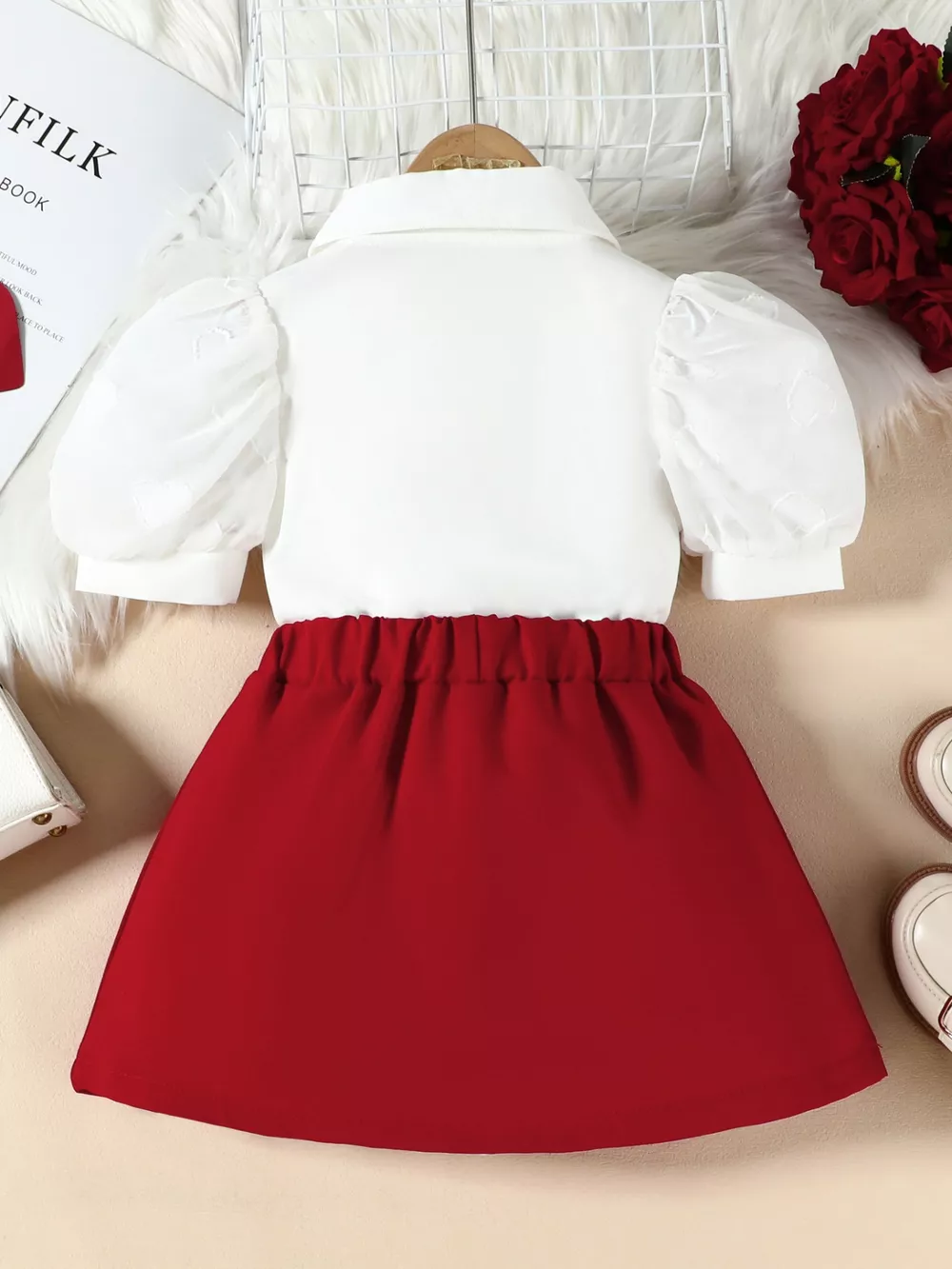 Children's Puff Sleeve Top & Skirt Set, image 9