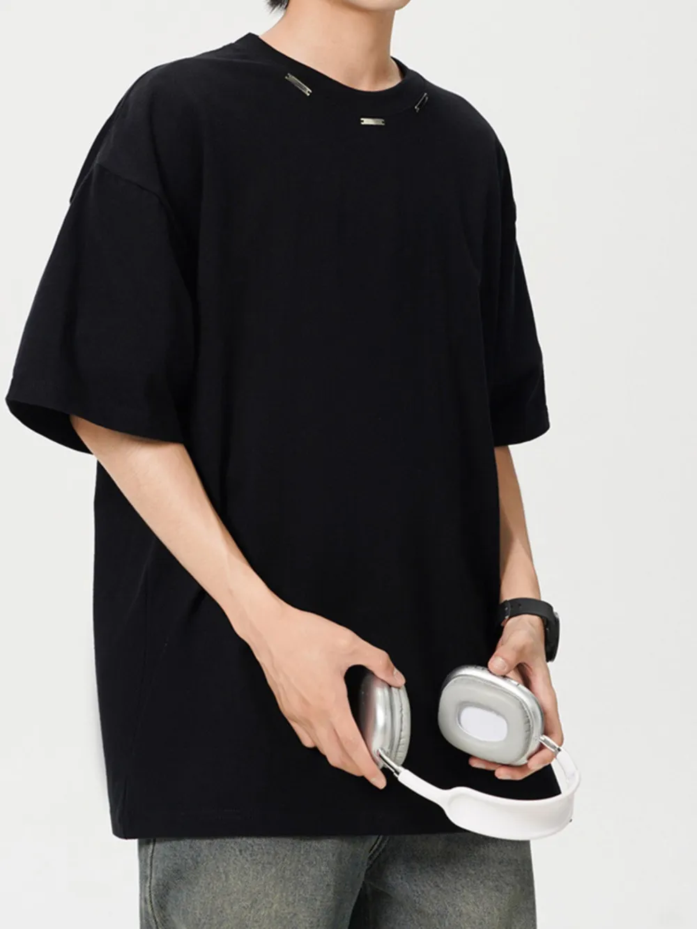 Men's Plus Size Oversized Crew Neck Short Sleeve T-Shirt, image 2