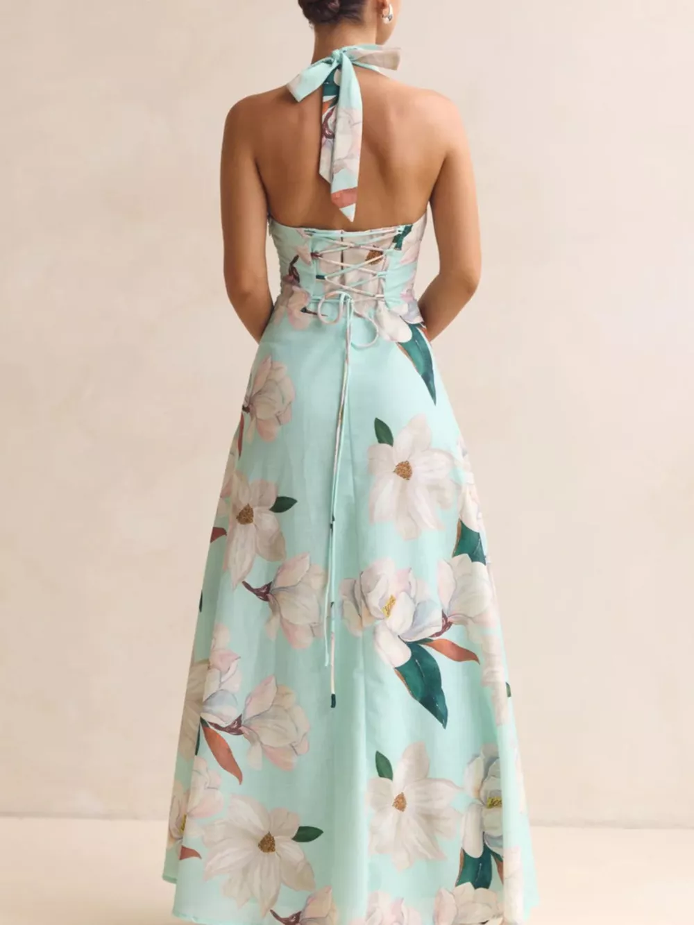 Floral Print Halter Neck Maxi Dress, image 9
