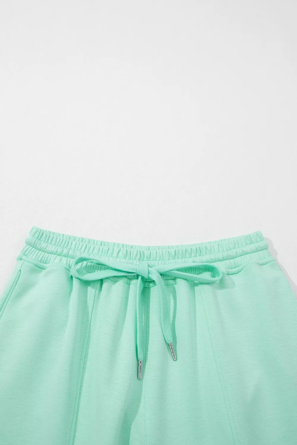 Drawstring Elastic Waistband Solid Color Two Piece Casual Set, image 8
