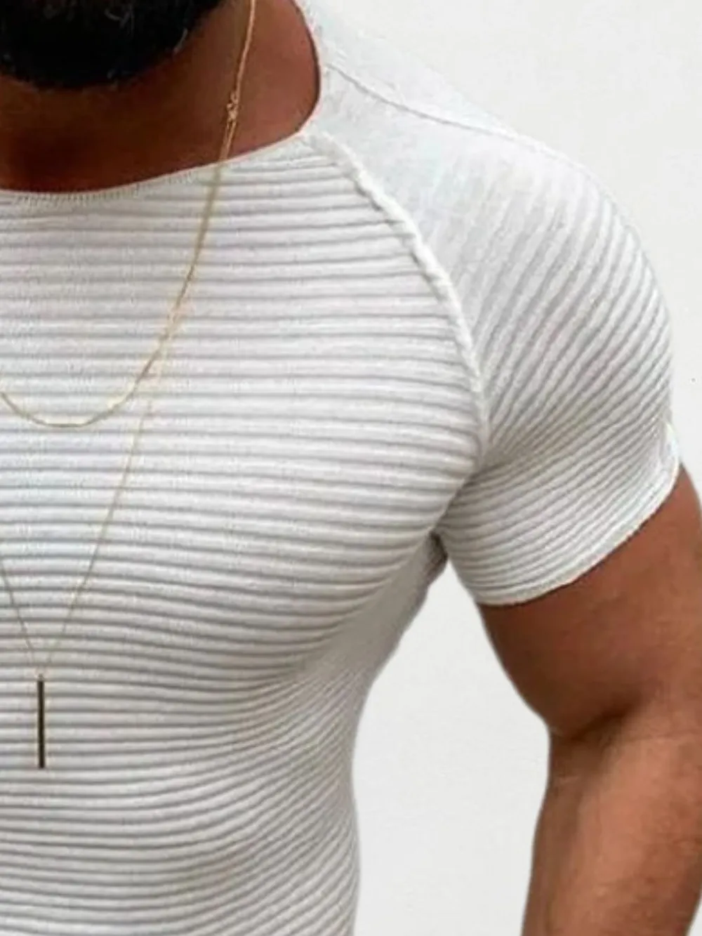Men's Plus Size Round Neck Short Sleeve Top, image 3