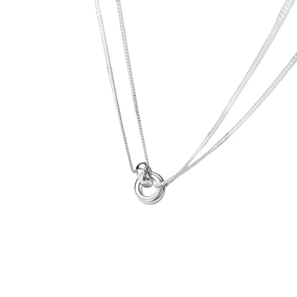 Double Strand 925 Sterling Silver Necklace, image 5