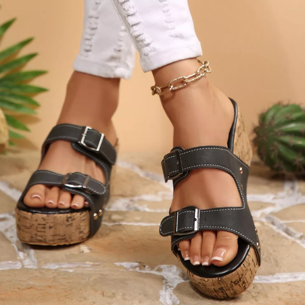 Open Toe Wedge Sandals, image 4