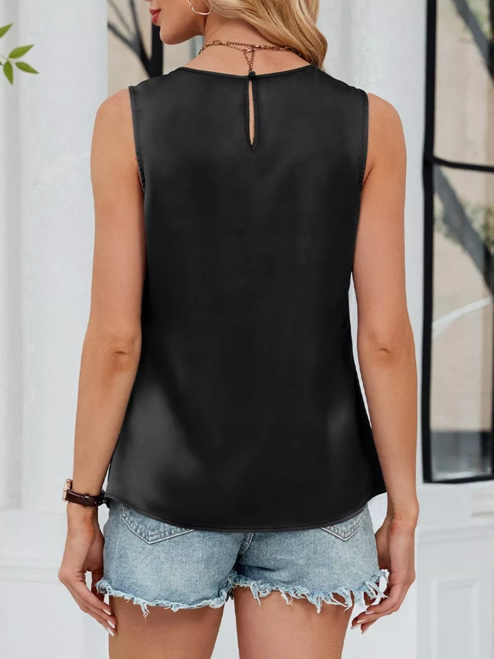 Pleated Round Neck Tank Top, image 22