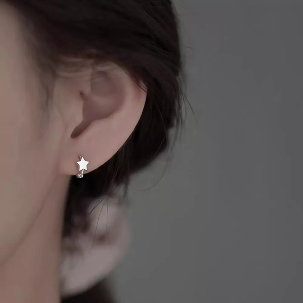 925 Sterling Silver Star Earrings, image 2