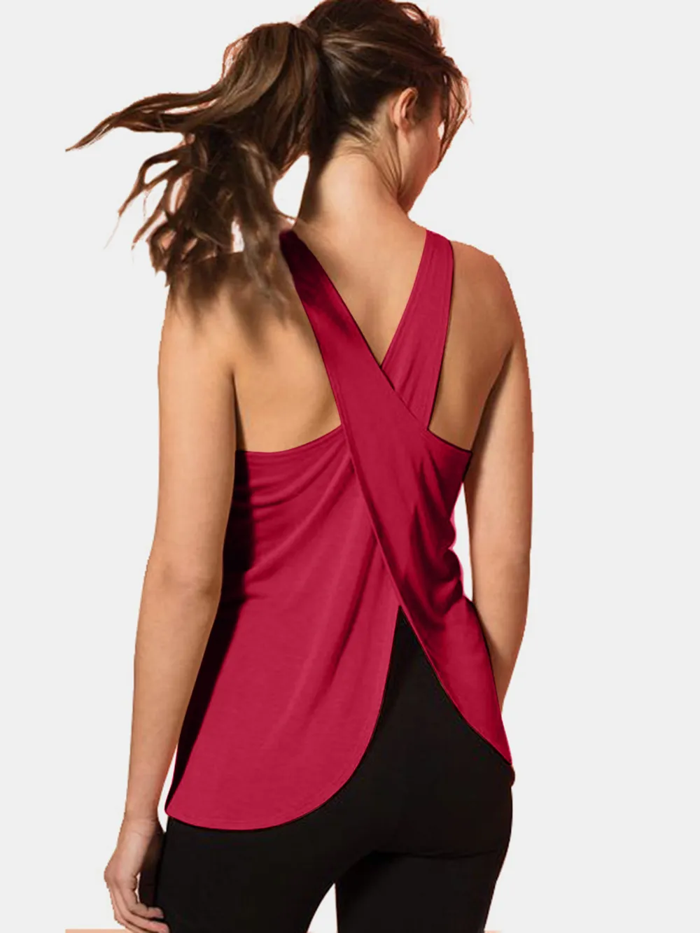 Crisscross Scoop Neck Active Tank, image 13