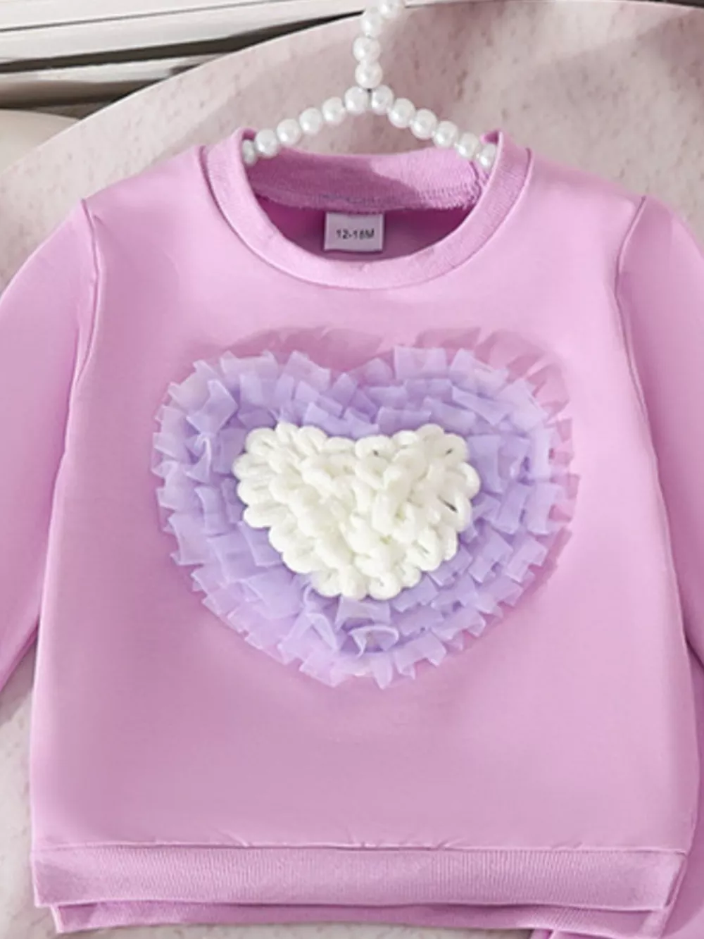 Children's Heart Round Neck Top and Pants Set, image 5