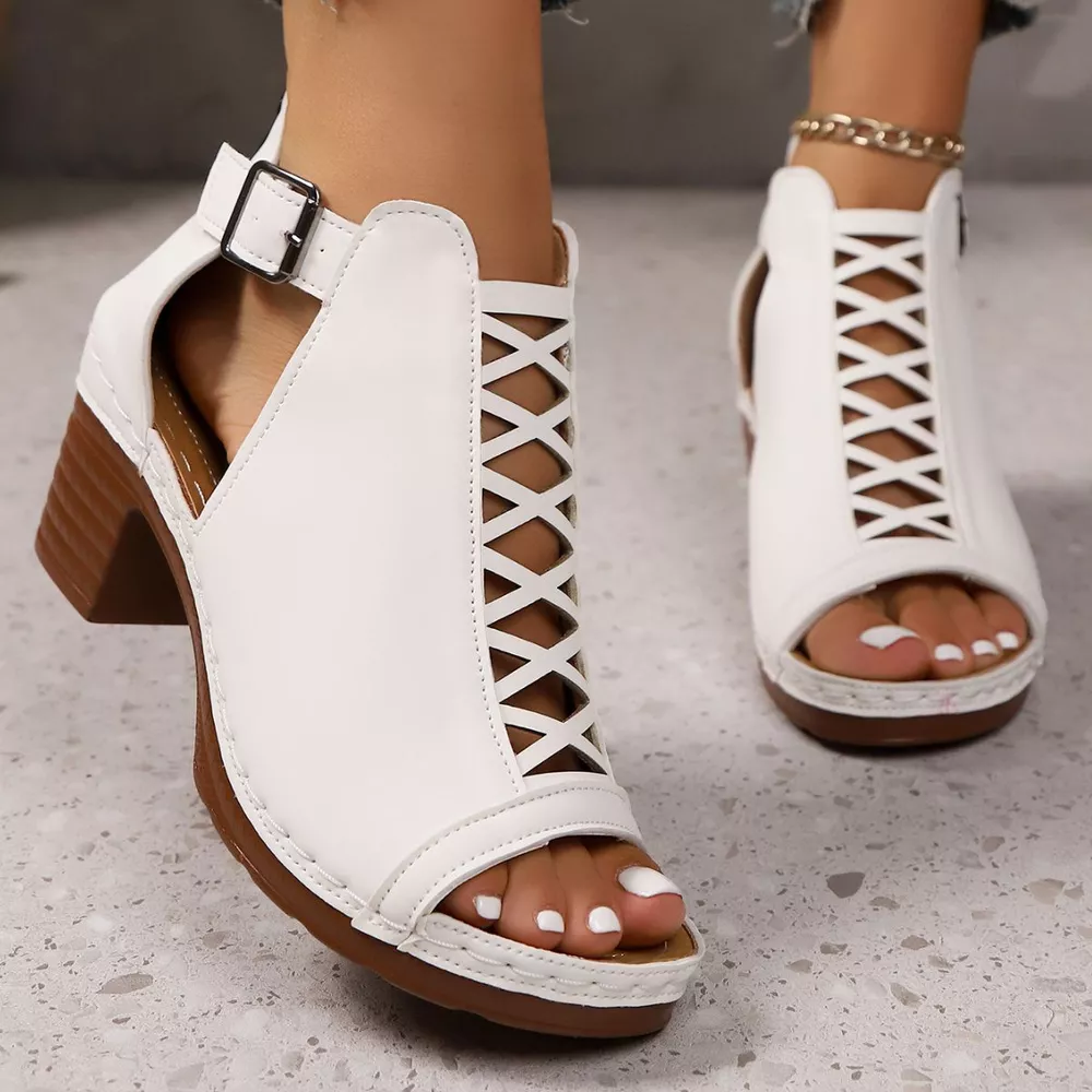 Open Toe Block Heels Sandals, image 6