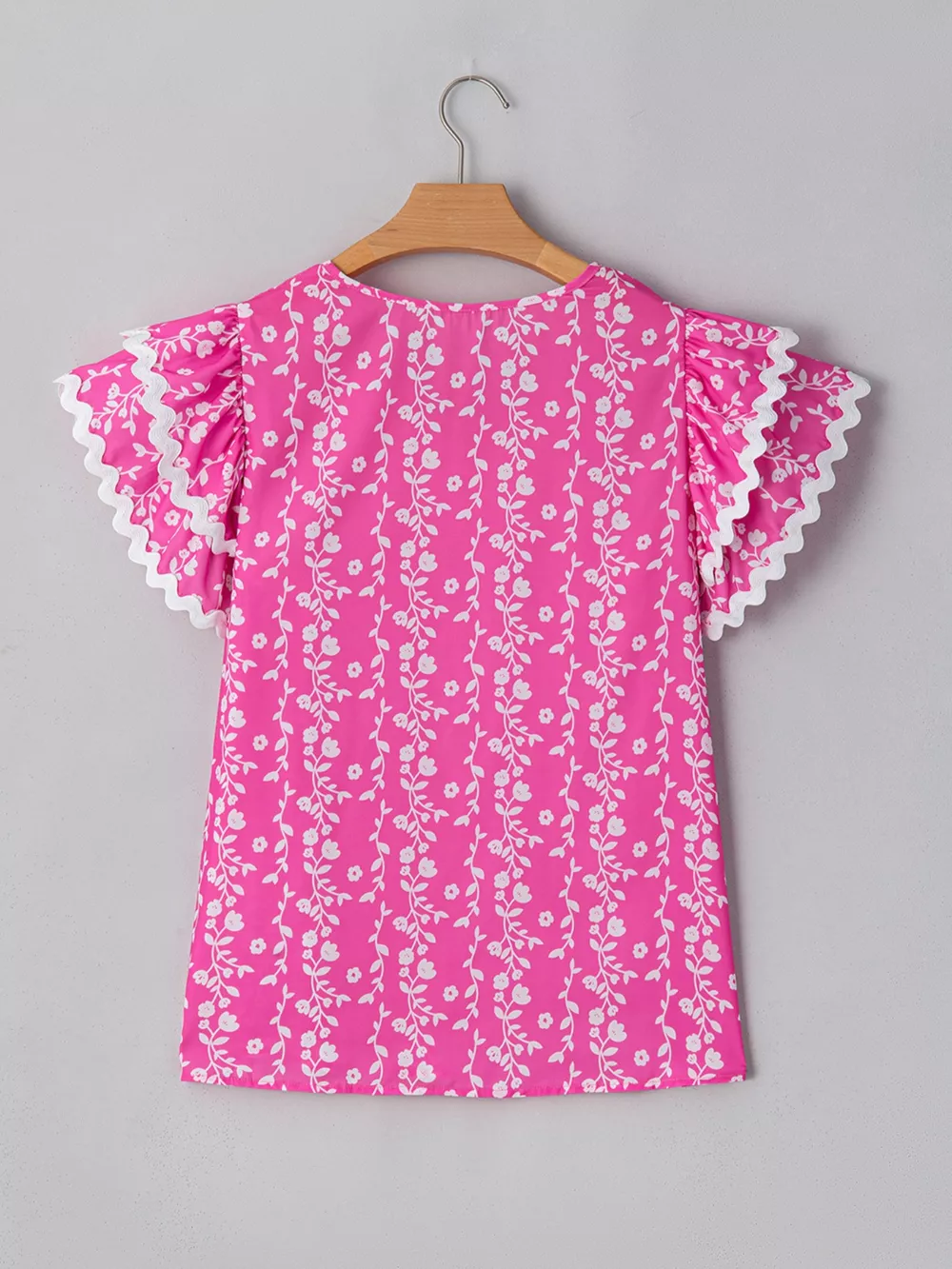 Floral Print Ruffle Sleeve Blouse, image 5