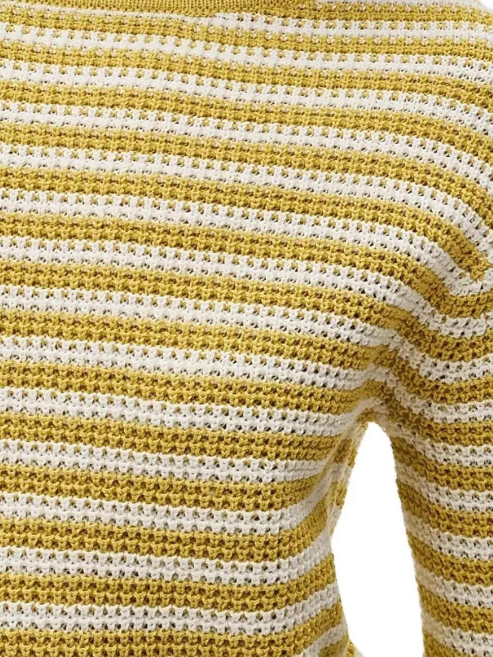 Striped Boat Neck Knit Sweater, image 15