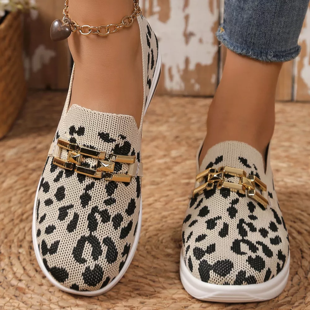 Leopard Round Toe Slip-Ons, image 10