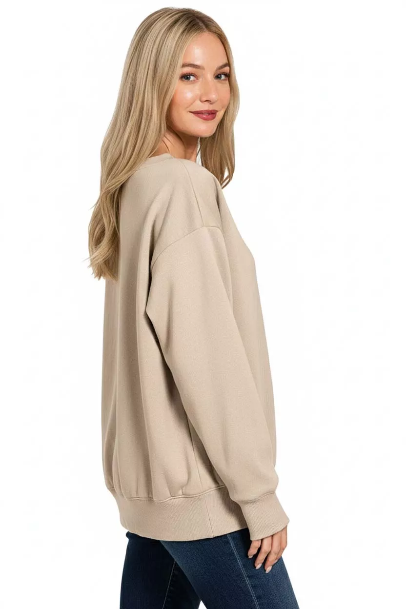 Fleece Boat Neck Sweatshirt, image 3