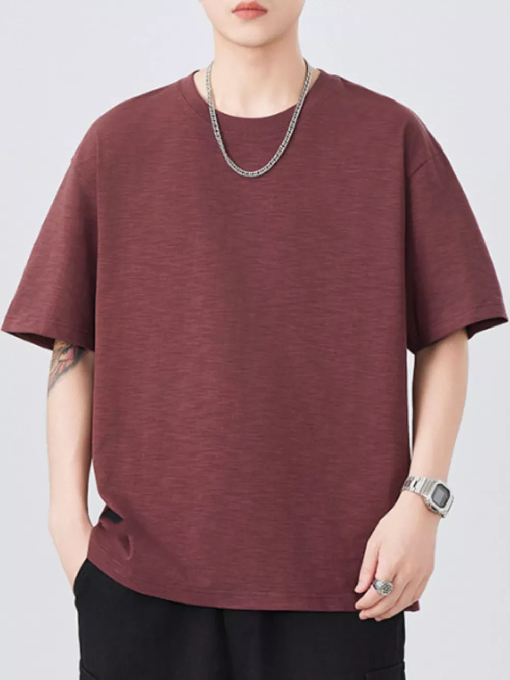 Men's Plus Size Round Neck Half Sleeve T-Shirt, image 8
