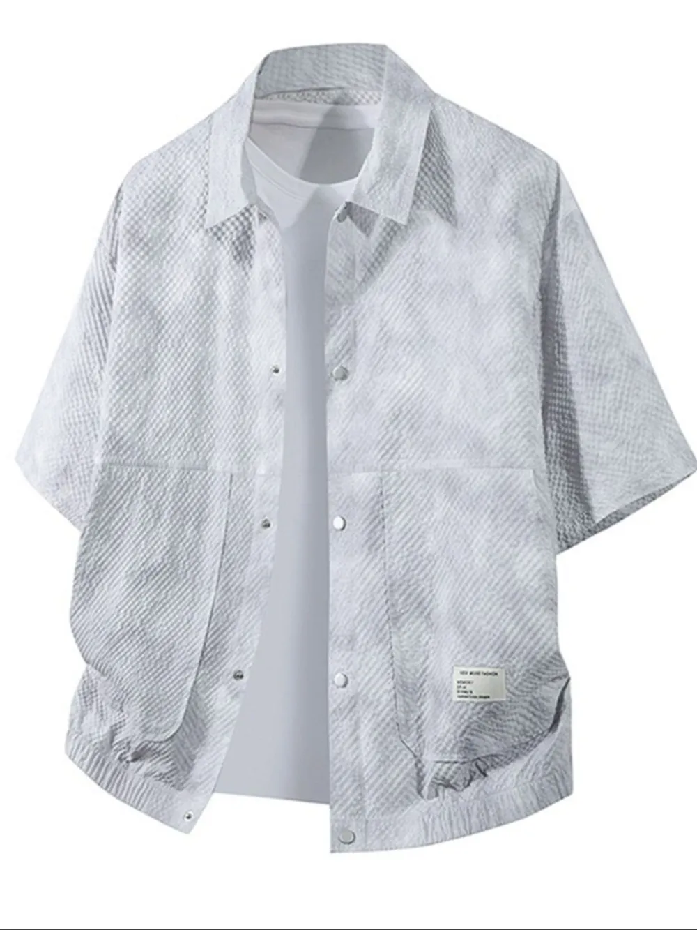 Men's Plus Size Button Up Short Sleeve Shirt, image 2