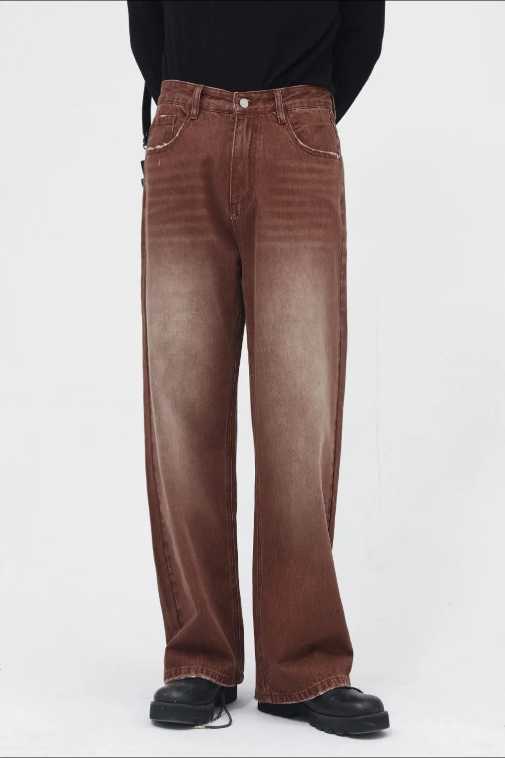 Wide Straight Jeans with Pockets, image 3
