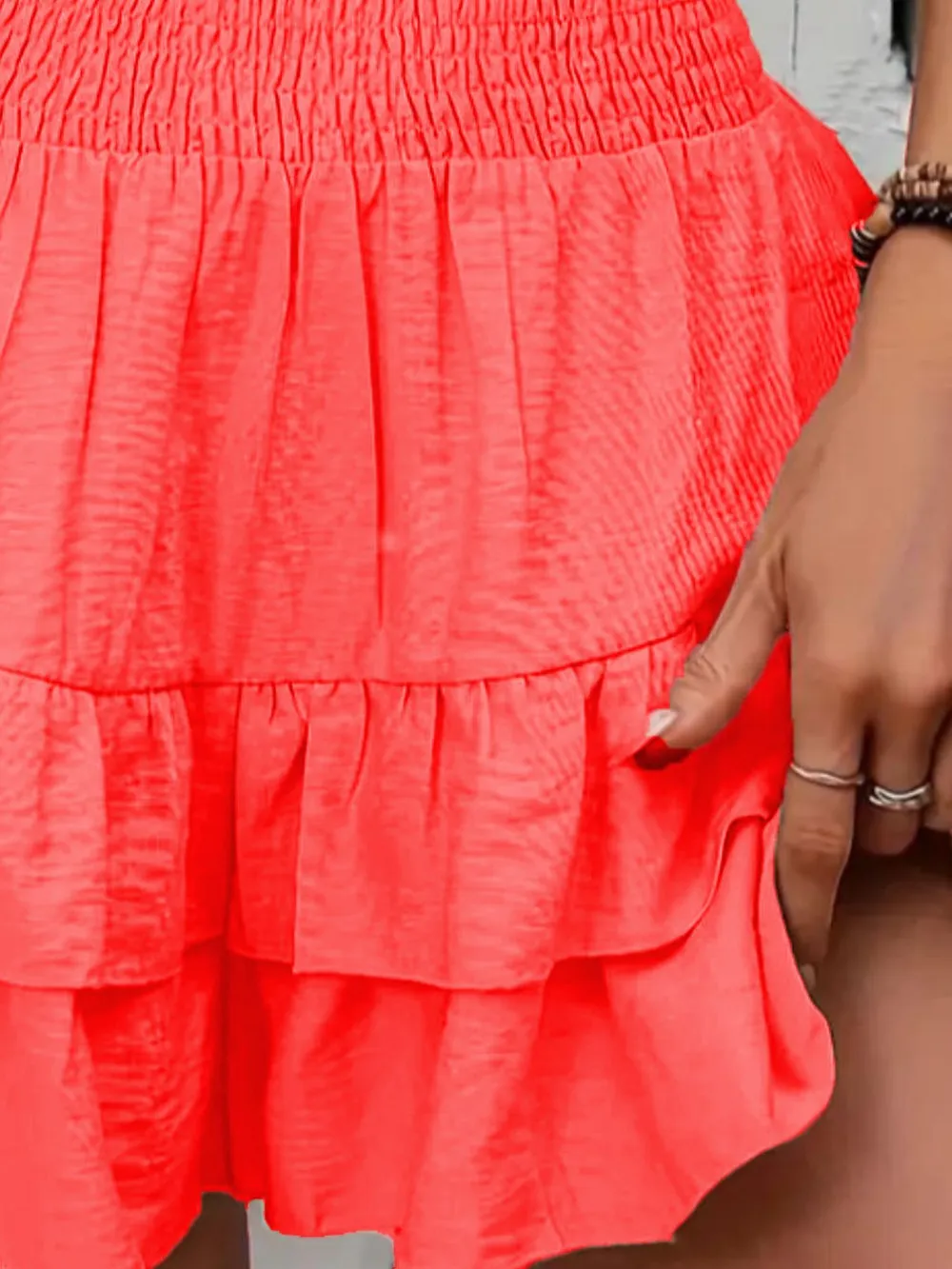 Ruffle Layered High Waist Casual Skort, image 25