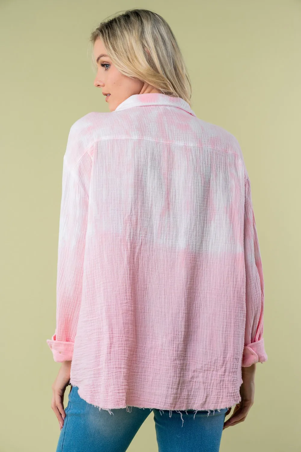 Full Size Long Sleeve Tie Dye Shirt, image 2