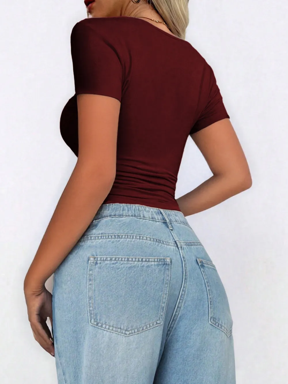 Scoop Neck Short Sleeve T-Shirt, image 6