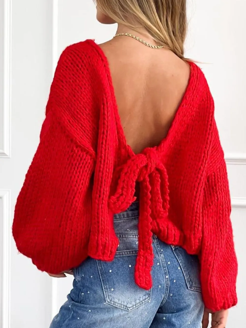 Tied Drop Shoulder Cardigan, image 2