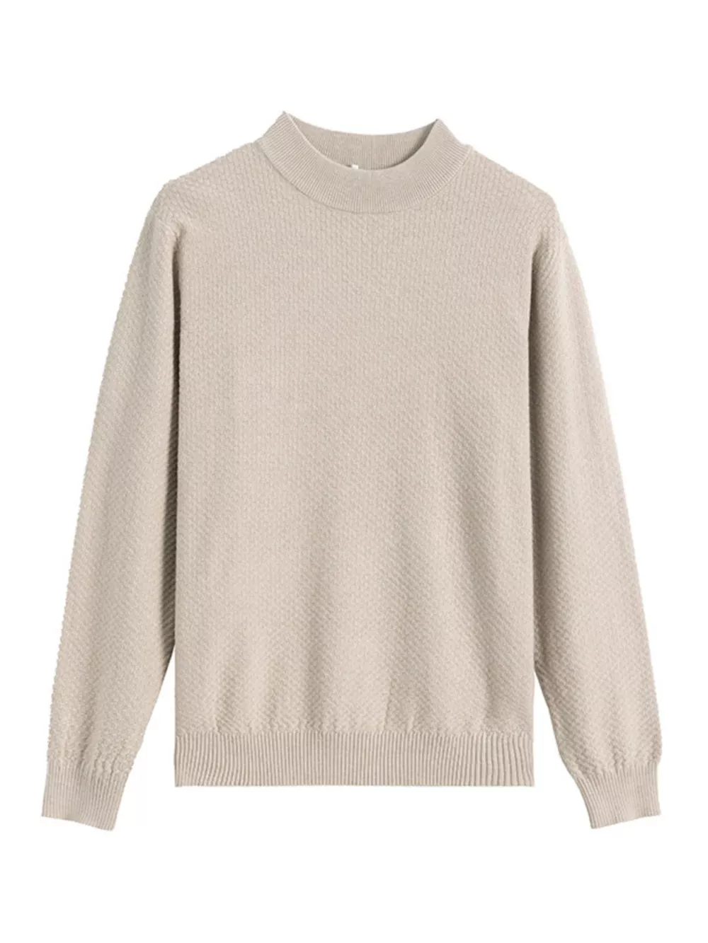 Men's Plus Size Textured Mock Neck Knit Top, image 3