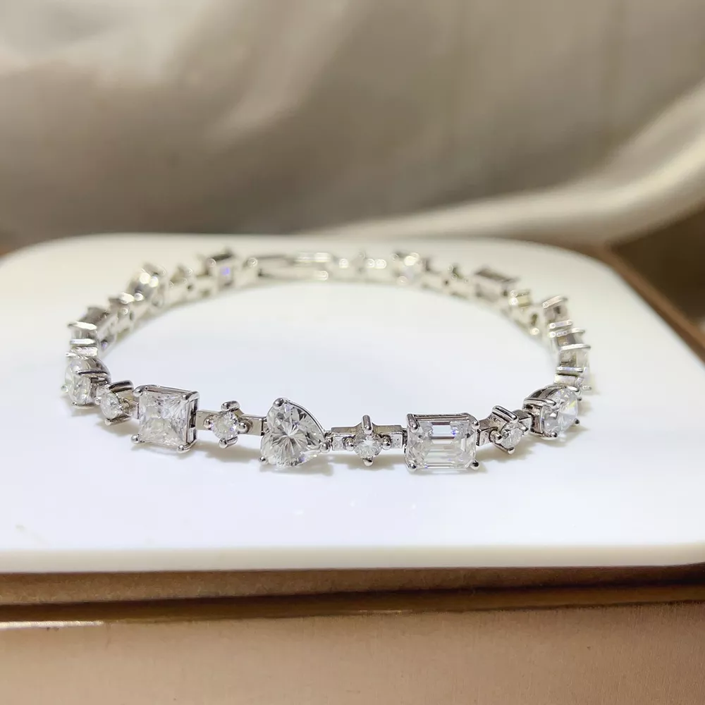 925 Sterling Silver Moissanite Bracelet, image 2