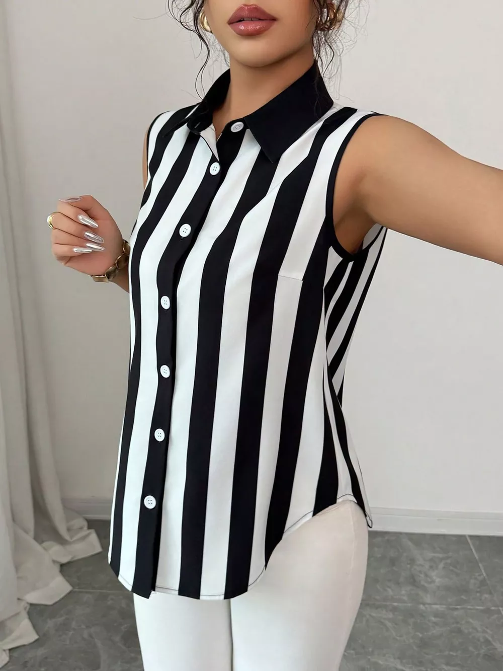 Button Up Sleeveless Shirt, image 8
