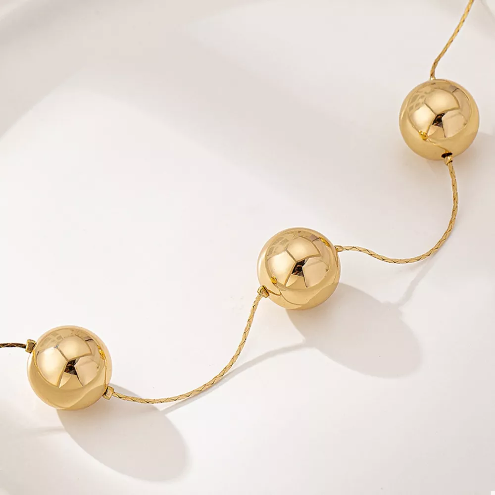 Golden Sphere Statement Necklace, image 3