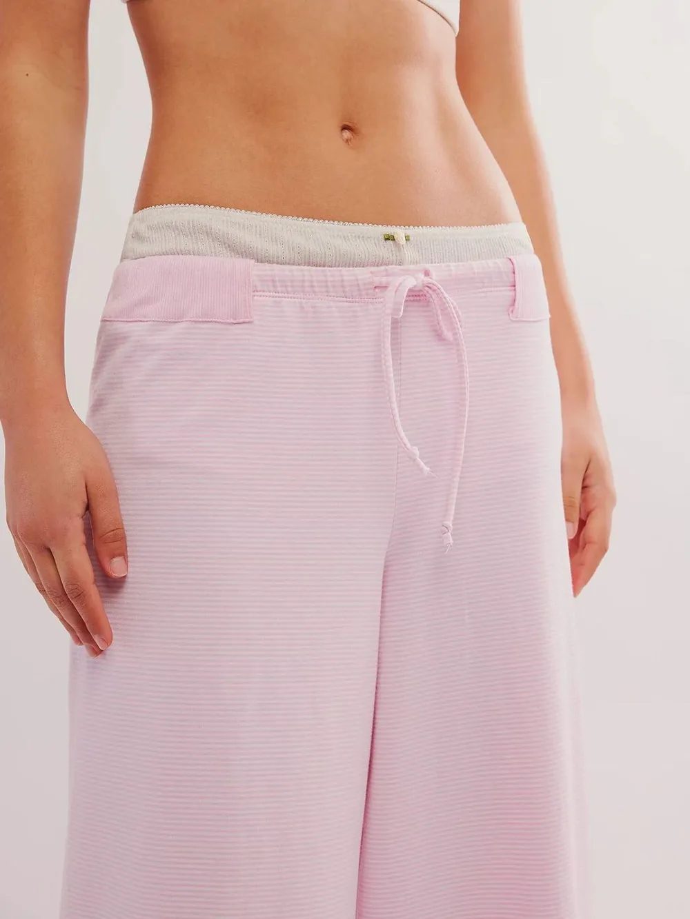 Drawstring Striped Wide Leg Pants, image 7