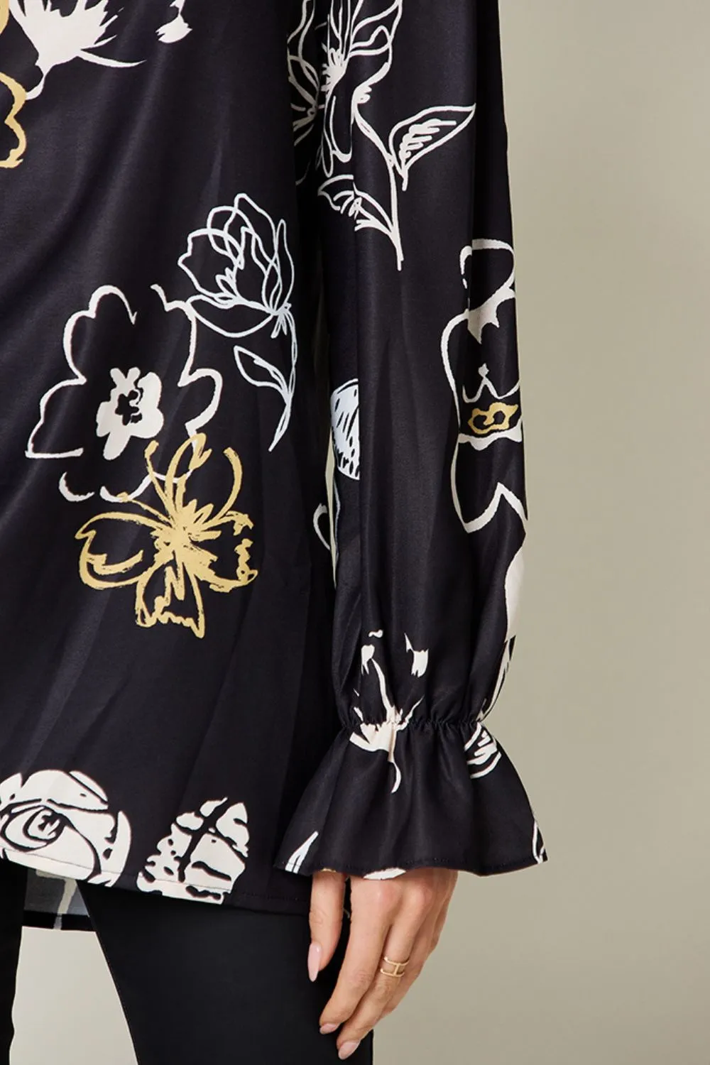 Full Size Printed Flounce Sleeve Blouse, image 4