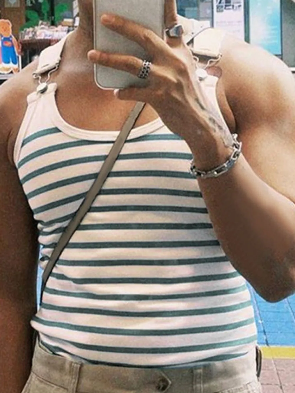 Men's Striped Wide Strap Tank, image 3