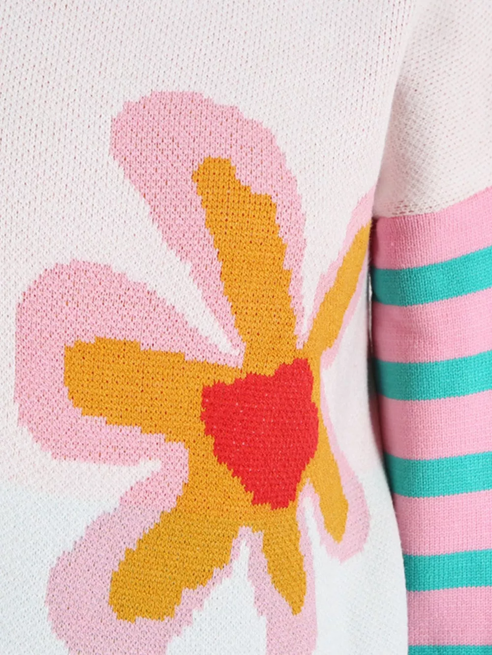 Floral Striped Crew Neck Sweater, image 16