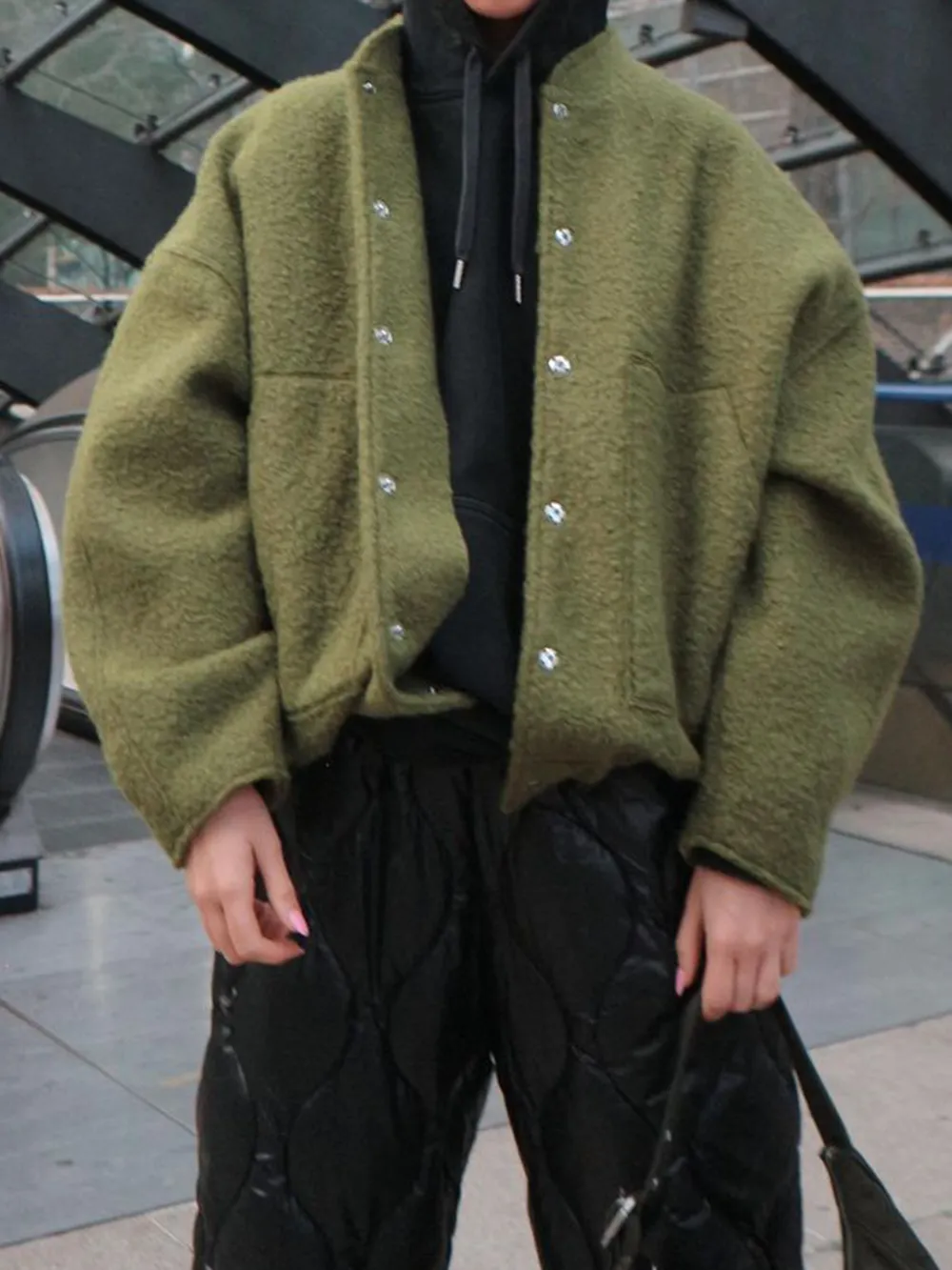 Full Size Snap Down Drop Shoulder Jacket, image 16