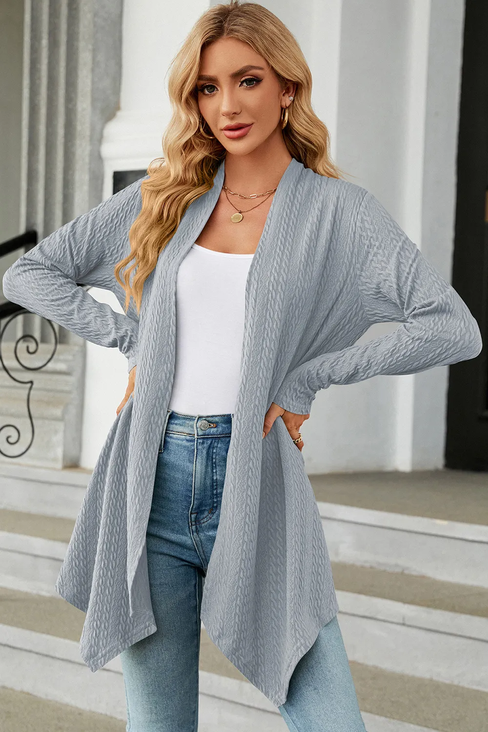 Open Front Long Sleeve Cardigan, image 16
