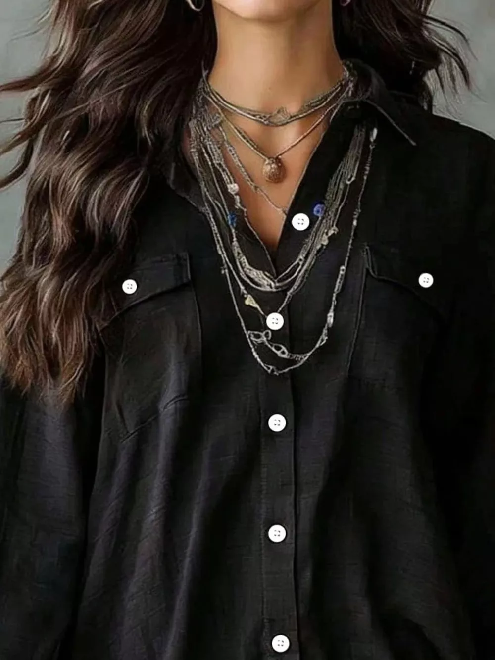 Casual Linen Shirt Dress with Pockets, image 8