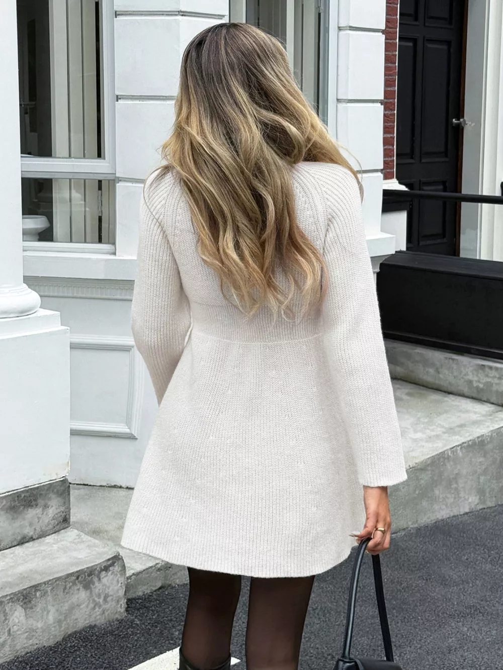 Button-Down Knitted Sweater Dress, image 9