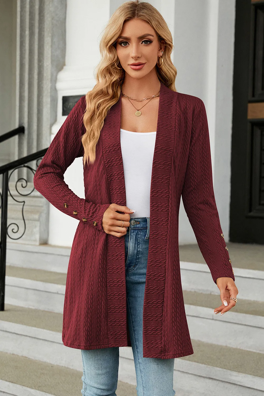 Open Front Long Sleeve Cardigan, image 15