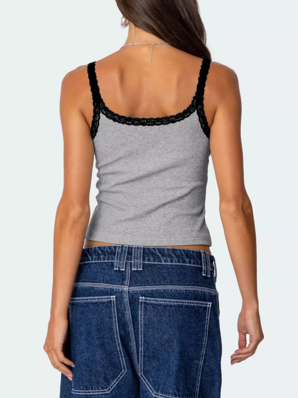 Lace Detail Contrast Trim Cami, image 7