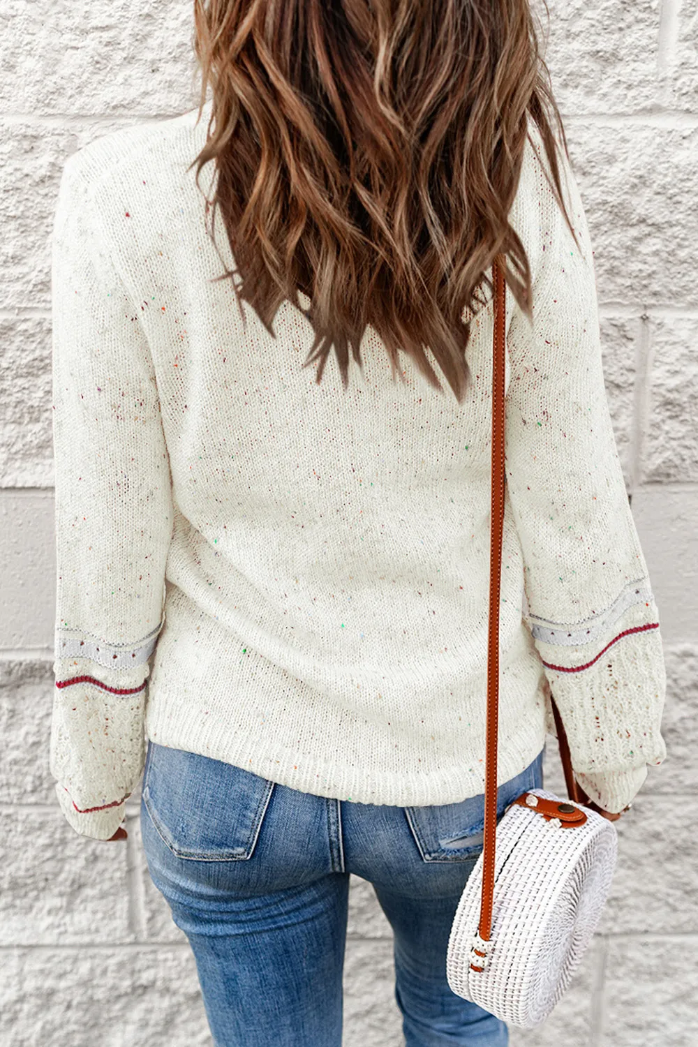 Pilling Detail Round Neck Long Sleeve Sweater, image 3