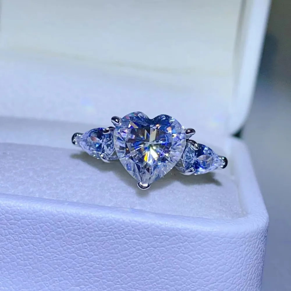 3 Carat Moissanite 925 Sterling Silver Ring, image 3