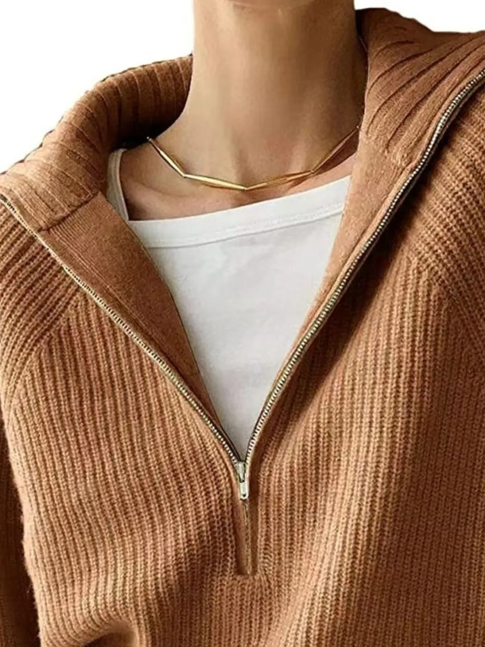 Half-Zip Long Sleeve Sweater, image 4