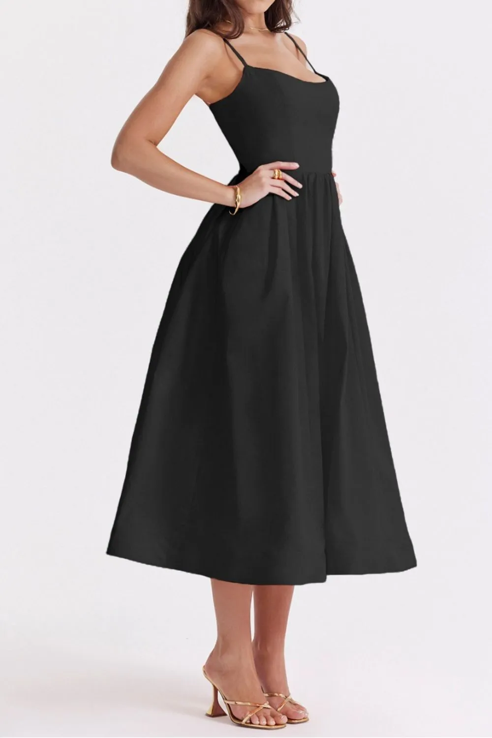 Floral Print Spaghetti Strap Midi Dress, image 20