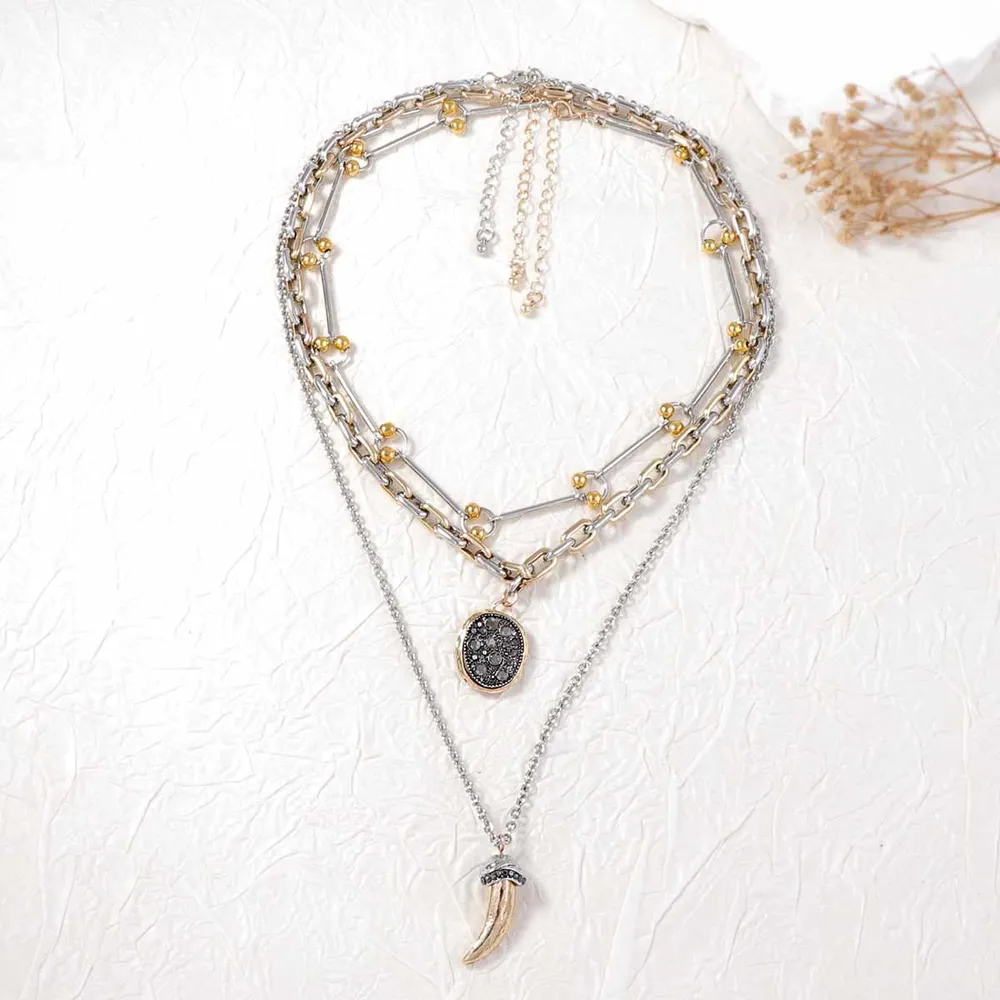 3 Piece Stainless Steel Pendant Necklace, image 2