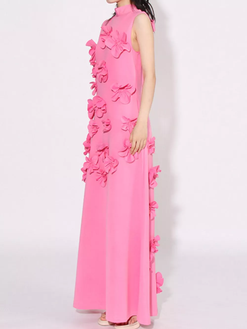Floral Applique Sleeveless Maxi Dress, image 4