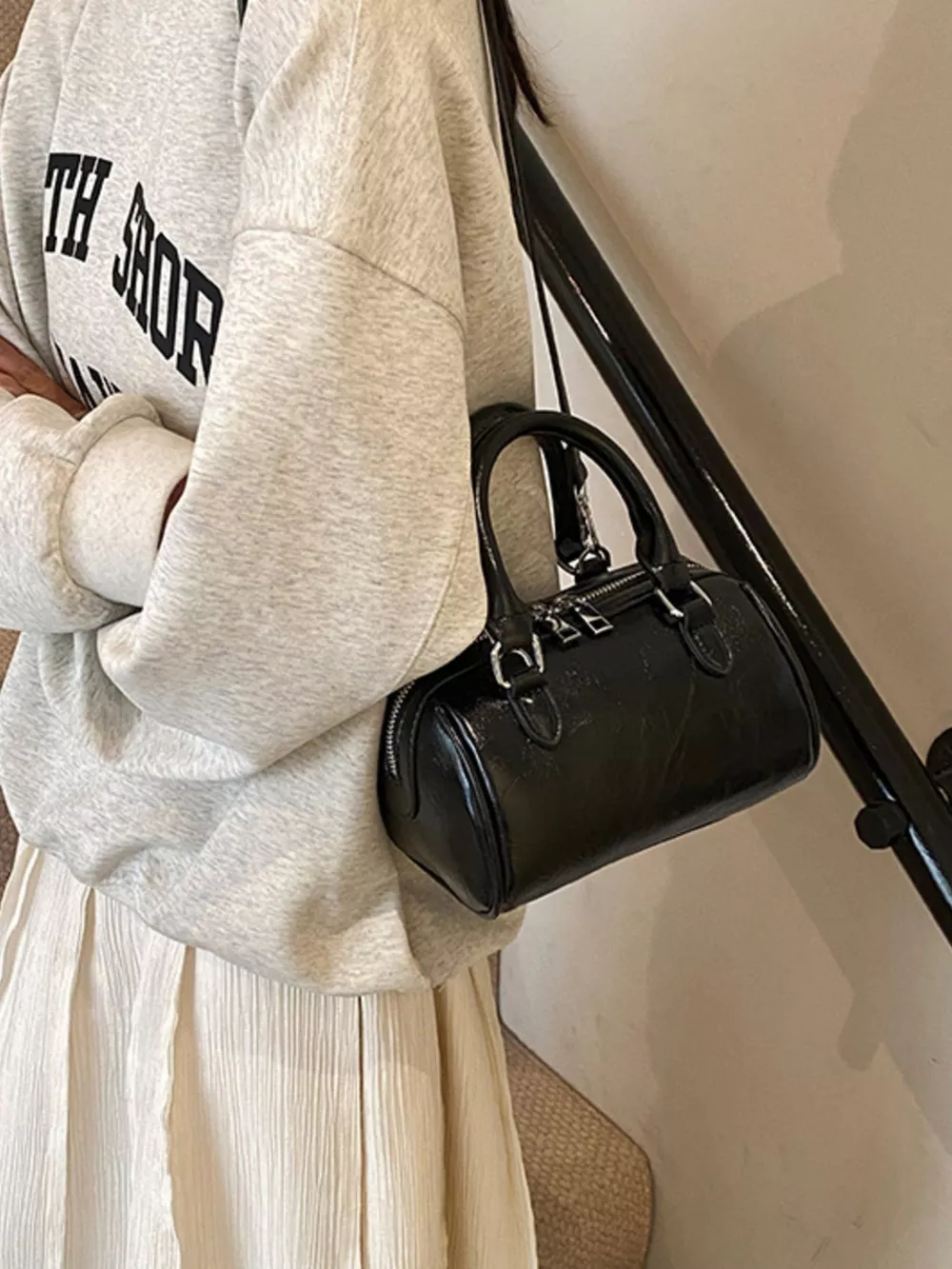Cylinder Leather Shoulder Bag, image 4