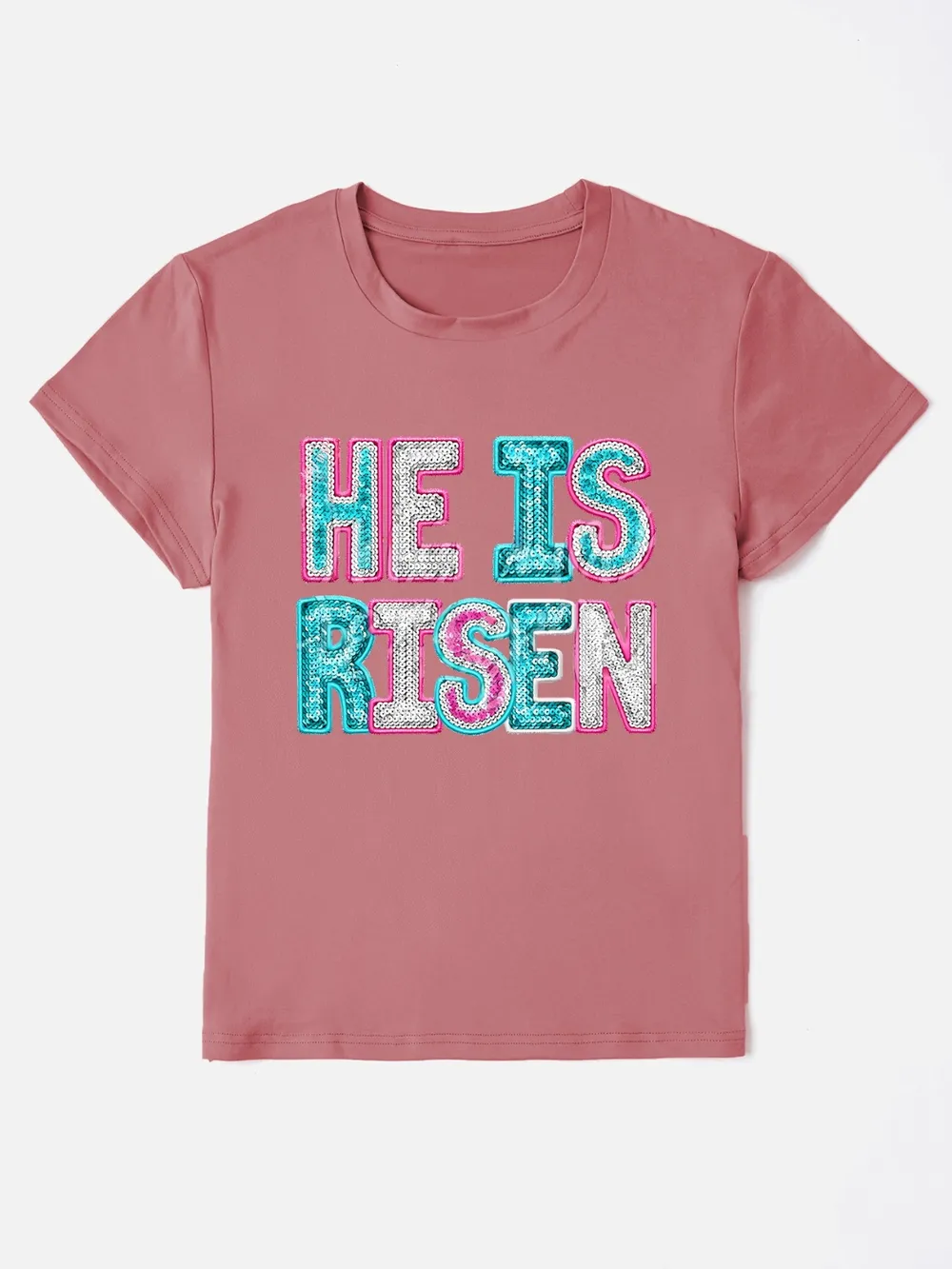 HE IS RISEN Sequin Round Neck T-Shirt, image 5
