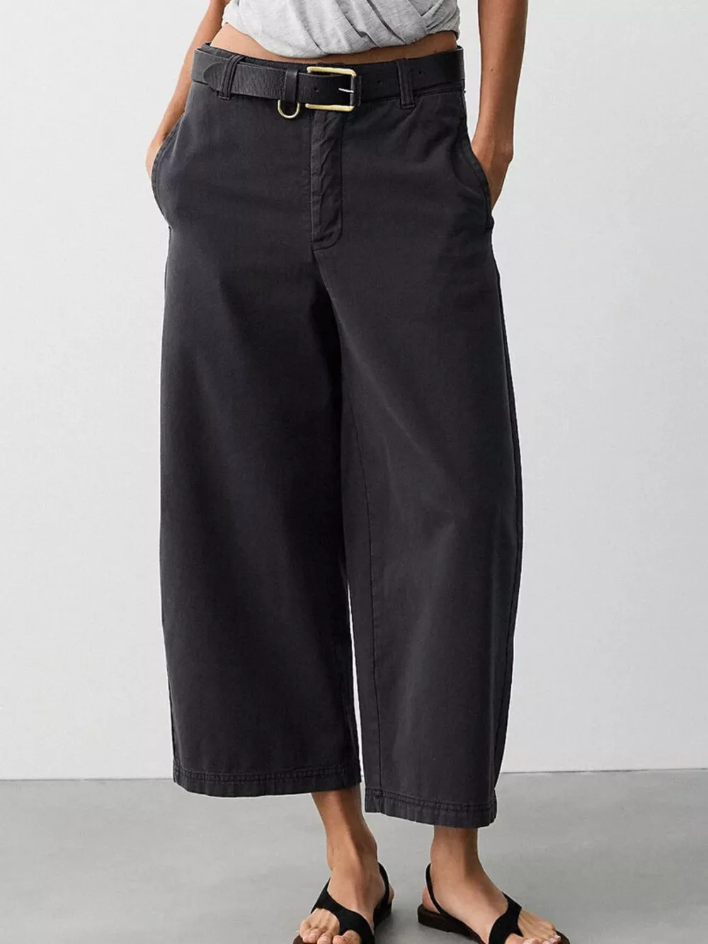 Christmas Outfit Wide-Leg Cropped Jeans