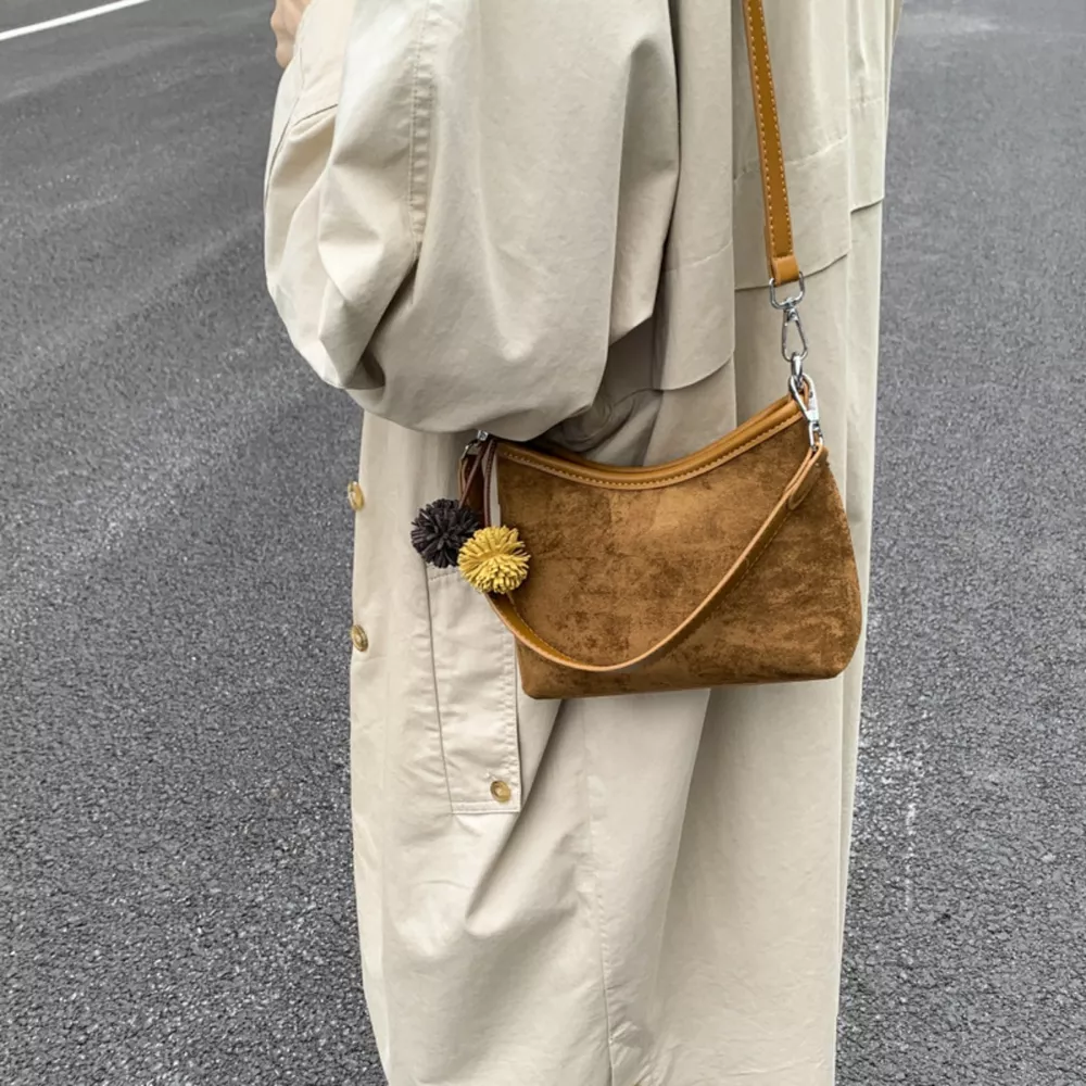 Suede Crossbody Bag with Adjustable Shoulder Strap, image 5